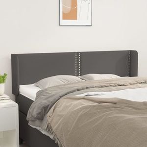 vidaXL Tăblie de pat cu aripioare gri 147x16x78/88 cm piele ecologică imagine