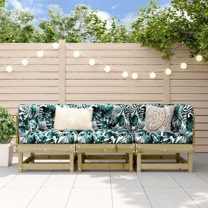 vidaXL Set mobilier de grădină, 3 piese, lemn de pin impregnat imagine