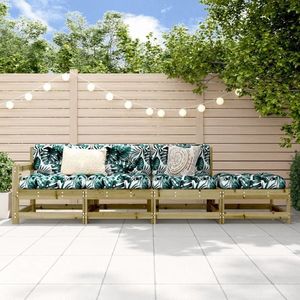 vidaXL Set mobilier relaxare de grădină, 4 piese, lemn de pin tratat imagine