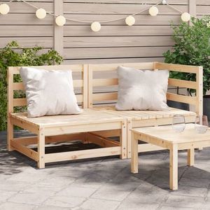 vidaXL Canapea de grădină cu 2 locuri, lemn masiv de pin imagine