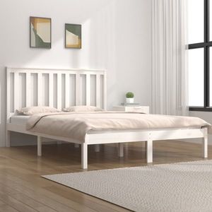 vidaXL Cadru de pat, alb, 160x200 cm imagine