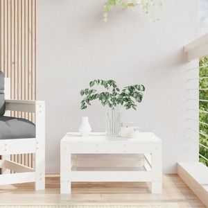 vidaXL Taburet de grădină, alb, lemn masiv de pin imagine
