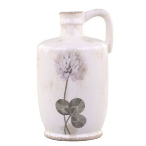 Vaza Dandelion din ceramica crem antichizat 16x14x26 cm imagine