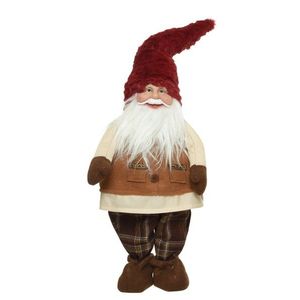 Decoratiune Gnome w hat red, Decoris, 30x15x85 cm, poliester, rosu/chihlimbar/maro imagine
