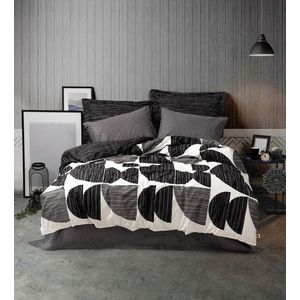 Lenjerie de pat pentru o persoana (FR), Niko - Anthracite, Cotton Box, Bumbac Ranforce imagine