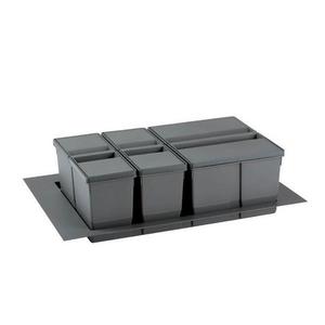 Cos de gunoi gri orion incorporabil in sertar, colectare selectiva, cu 3 recipiente, pentru corp de 800 mm latime - Maxdeco imagine