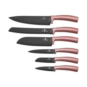Set de cuțite din oțel inoxidabil 6 pcs roz-auriu/negru BerlingerHaus imagine