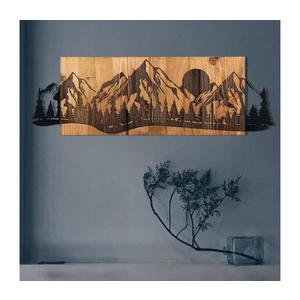 Decorațiune de perete 75, 5x24, 5 cm lemn/metal munți imagine