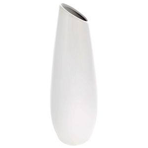 Vază din ceramică Oval, 12 x 36 x 12 cm, alb imagine