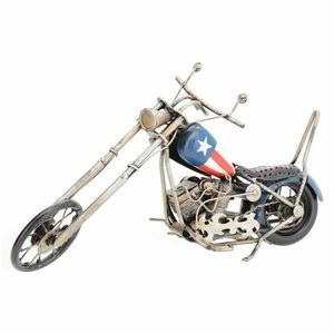 Model decorativ motocicletă Chopper, albastru imagine