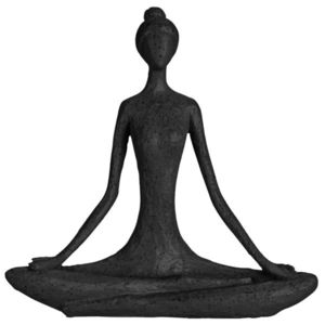 Decorațiune Yoga Lady negru, 18, 5 x 19 x 5 cm, polystone imagine