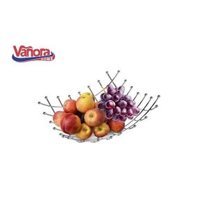 Cos pentru fructe Vanora, 26x26x9 cm, otel cromat, argintiu imagine