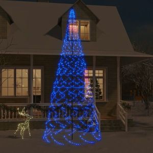 vidaXL Brad de Crăciun pe catarg, 1400 LED-uri, albastru, 500 cm imagine