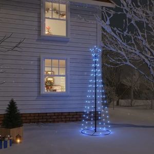 vidaXL Brad de Crăciun conic, 108 LED-uri, albastru, 70x180 cm imagine