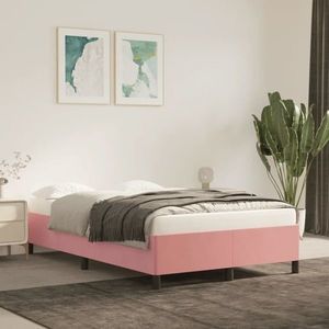 vidaXL Cadru de pat, roz, 120x200 cm, catifea imagine