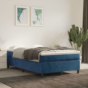 vidaXL Cadru de pat box spring, albastru închis, 120x200 cm, catifea imagine