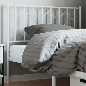 vidaXL Tăblie de pat metalică, alb, 100 cm imagine