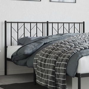 vidaXL Tăblie de pat metalică, negru, 160 cm imagine