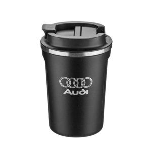 Cana termos, 350 ml, negru, metal, plastic, logo Audi imagine