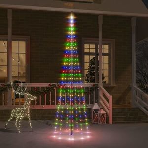 vidaXL Brad de Crăciun pe catarg, 310 LED-uri, multicolor, 300 cm imagine