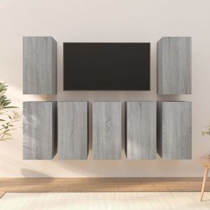 vidaXL Dulapuri TV, 7 buc., gri sonoma, 30, 5x30x60 cm, lemn prelucrat imagine