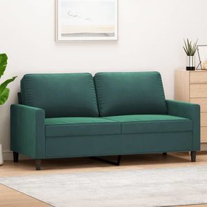 vidaXL Canapea cu 2 locuri, verde închis, 140 cm, catifea imagine
