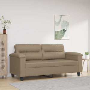 vidaXL Canapea cu 2 locuri, cappuccino, 140 cm, piele ecologică imagine