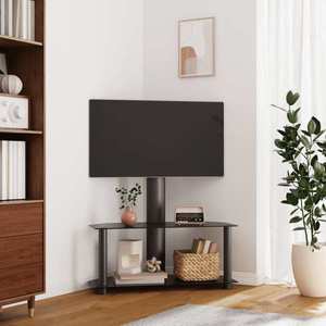 vidaXL Suport TV de colț cu 2 niveluri pentru 32-70 inchi, negru imagine