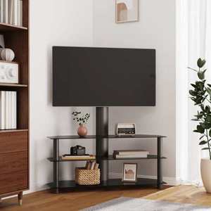 vidaXL Suport TV de colț cu 3 niveluri pentru 32-70 inchi, negru imagine