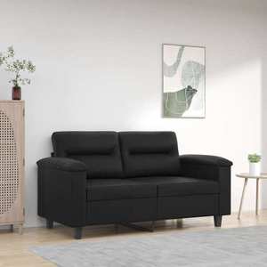 vidaXL Canapea cu 2 locuri, negru, 120 cm, piele ecologică imagine