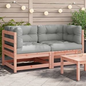 vidaXL Canapele de colț de grădină cu perne, 2 buc., lemn masiv douglas imagine