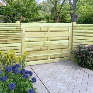 vidaXL Poartă de grădină, verde, 100 x 75 cm, lemn de pin tratat imagine