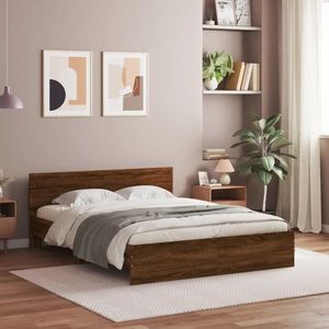 vidaXL Cadru de pat, stejar maro, 150x200 cm, lemn prelucrat imagine