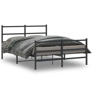 vidaXL Cadru pat metalic cu tăblie de cap/picioare , negru, 140x200 cm imagine