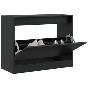 vidaXL Pantofar, negru, 80x34x63 cm, lemn compozit imagine
