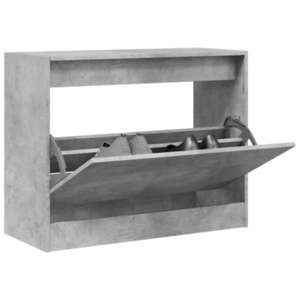 vidaXL Pantofar, gri beton, 80x34x63 cm, lemn prelucrat imagine