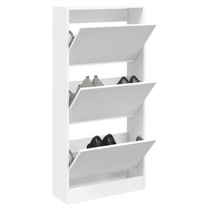 vidaXL Pantofar, alb, 60x21x125, 5 cm, lemn compozit imagine