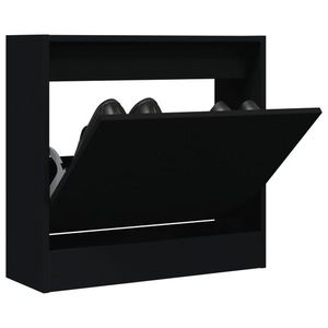 vidaXL Pantofar, negru, 60x21x57 cm, lemn compozit imagine