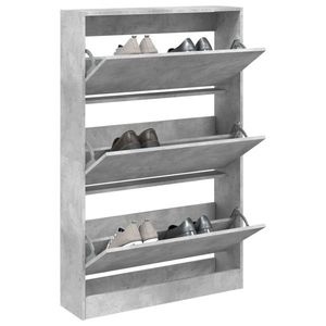 vidaXL Pantofar, gri beton, 80x21x125, 5 cm, lemn prelucrat imagine