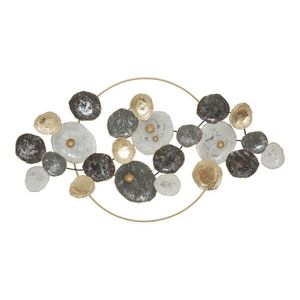 Decoratiune de perete 3D Round Leaf, Mauro Ferretti, 92x50 cm, fier imagine