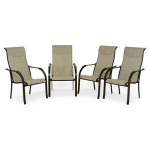 Set 4 scaune pentru exterior Riverside, 63x79x107 cm, aluminiu, maro/bej imagine
