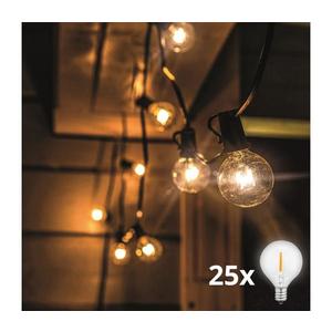 Lanț LED decorativ de exterior Brilagi GHIRLANDĂ 25xE12 20m IP44 alb cald imagine