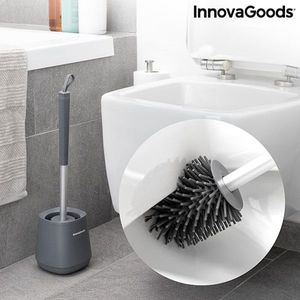 Perie de toaleta cu suport Kleanu, InnovaGoods, cauciuc (*)2, 12x43 cm imagine