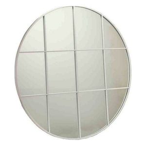 Oglinda decorativa Circular, Gift Decor, Ø100 cm, metal, alb imagine