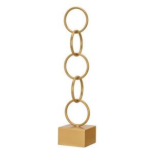 Decoratiune Rings, Gift Decor, 12.5 x 12.5 x 60.5 cm, metal, auriu imagine