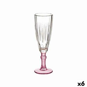 Set 6 pahare de sampanie Exotic, Vivalto, 170 ml, sticla, roz imagine