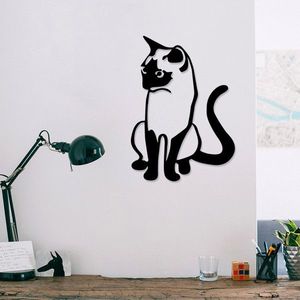 Decoratiune de perete, Cat 2 Metal Decor, metal, 39 x 55 cm, negru imagine