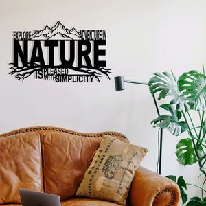Decoratiune de perete, Nature, metal, 70 x 42 cm, negru imagine