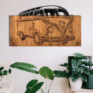 Decoratiune de perete, Travel, lemn/metal, 58 x 37 cm, negru/maro imagine