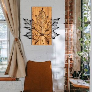 Decoratiune de perete, Hare, lemn/metal, 56 x 58 cm, negru/maro imagine